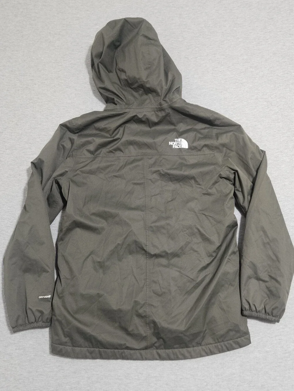 The North Face Olive Green Hooded Shell Jacket Girls XL  Dryvent